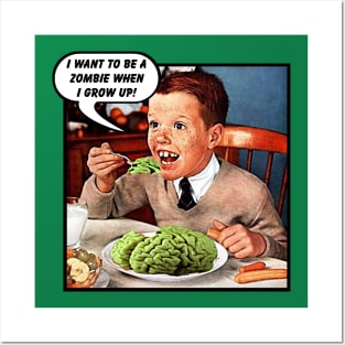 Little Tommy always eats his greens! Posters and Art